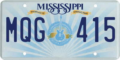 MS license plate MQG415