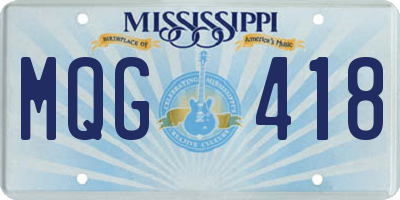 MS license plate MQG418