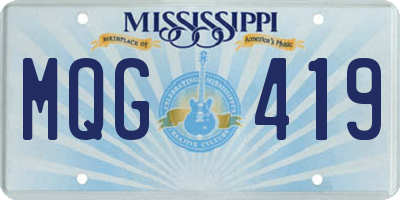 MS license plate MQG419