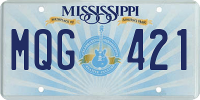 MS license plate MQG421