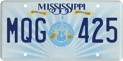 MS license plate MQG425
