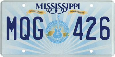 MS license plate MQG426