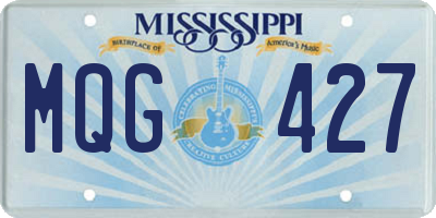 MS license plate MQG427