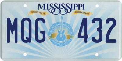 MS license plate MQG432