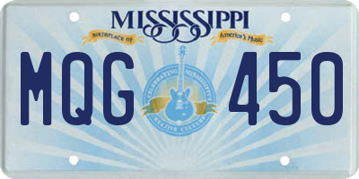 MS license plate MQG450