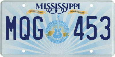 MS license plate MQG453