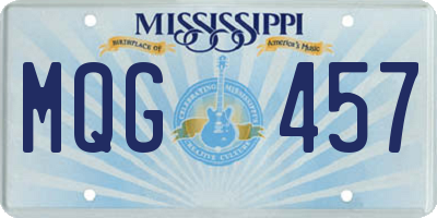 MS license plate MQG457