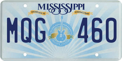 MS license plate MQG460