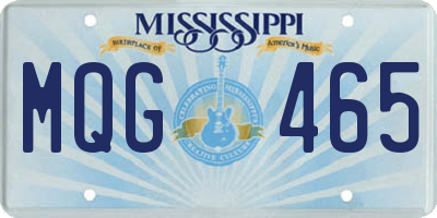 MS license plate MQG465
