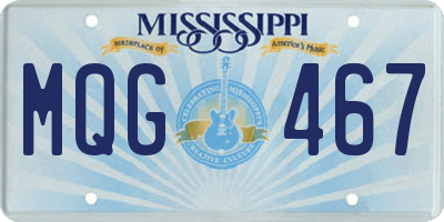 MS license plate MQG467