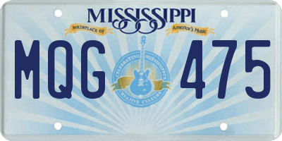 MS license plate MQG475