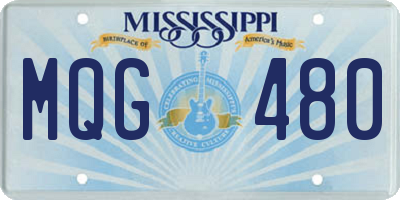 MS license plate MQG480