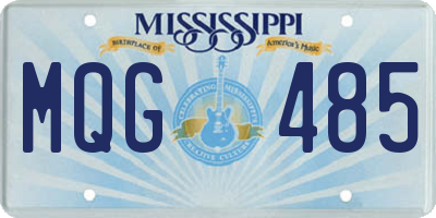 MS license plate MQG485