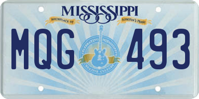 MS license plate MQG493