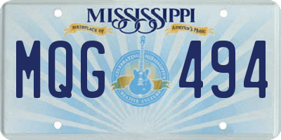 MS license plate MQG494
