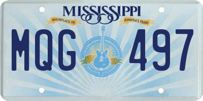 MS license plate MQG497