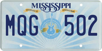 MS license plate MQG502
