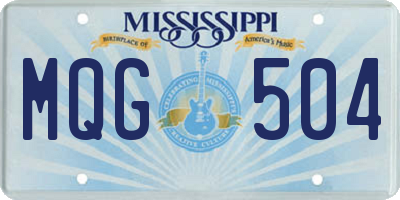 MS license plate MQG504