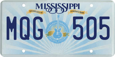 MS license plate MQG505