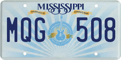 MS license plate MQG508