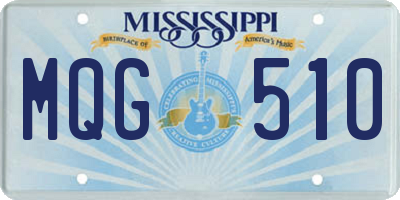 MS license plate MQG510