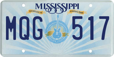 MS license plate MQG517