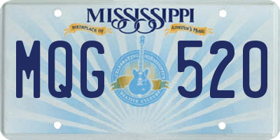 MS license plate MQG520