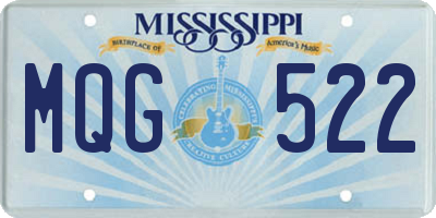 MS license plate MQG522