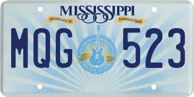 MS license plate MQG523