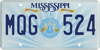 MS license plate MQG524