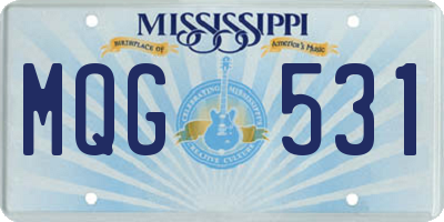 MS license plate MQG531