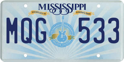 MS license plate MQG533