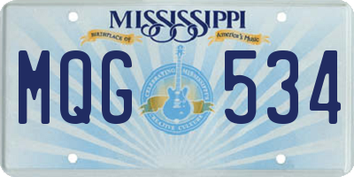 MS license plate MQG534