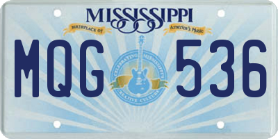 MS license plate MQG536