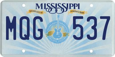 MS license plate MQG537