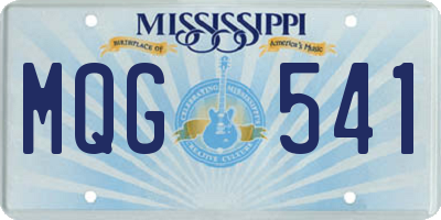 MS license plate MQG541