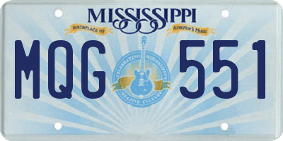 MS license plate MQG551