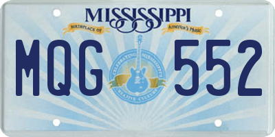MS license plate MQG552