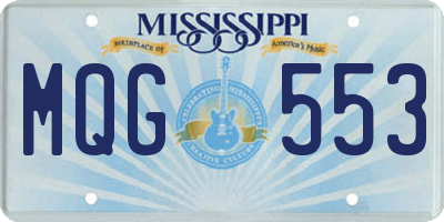 MS license plate MQG553