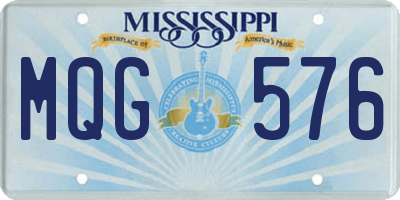 MS license plate MQG576