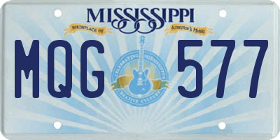 MS license plate MQG577