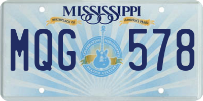 MS license plate MQG578