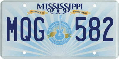 MS license plate MQG582