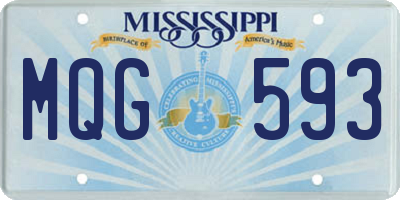 MS license plate MQG593