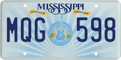 MS license plate MQG598