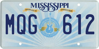 MS license plate MQG612