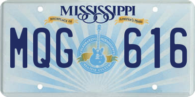 MS license plate MQG616