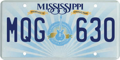 MS license plate MQG630