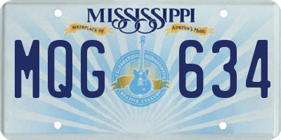 MS license plate MQG634