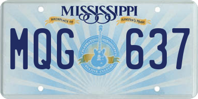 MS license plate MQG637
